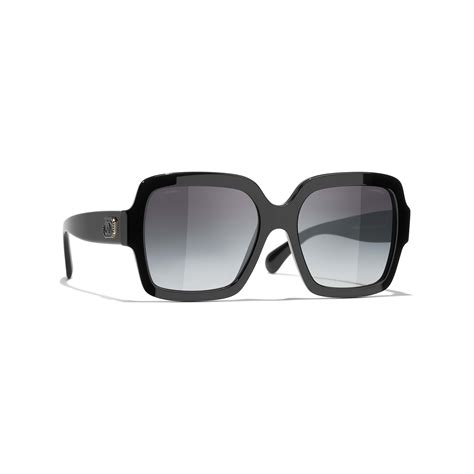 black chanel sunglasses black swarovski|CHANEL Sunglasses: Square Sunglasses, acetate — Fashion.